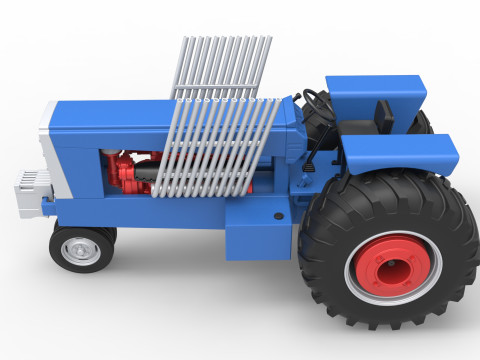 Vintage Pulling tractor Scale 1 to 25 Modèles 3D en vedette
