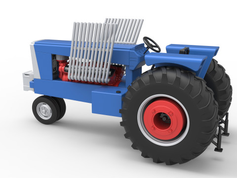 Vintage Pulling tractor Scale 1 to 25 Modèles 3D en vedette
