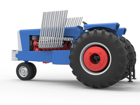 Vintage Pulling tractor Scale 1 to 25 3D Print Model