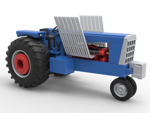 Vintage Pulling tractor Scale 1 to 25 Modèles 3D en vedette