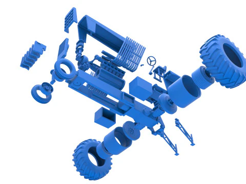 Vintage Pulling tractor Scale 1 to 25 3D Print Model