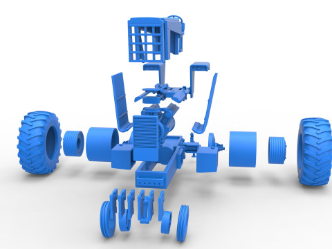 Vintage Pulling tractor Scale 1 to 25 Modèles 3D en vedette