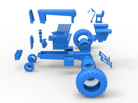Vintage Pulling tractor Scale 1 to 25 3D Print Model