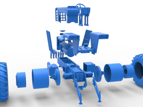 Vintage Pulling tractor Scale 1 to 25 3D Print Model