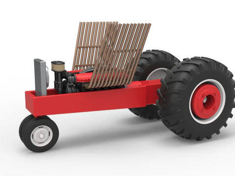 विंटेज पुलिंग ट्रैक्टर बेस स्केल 1 से 25 3D प्रिंट मॉडल