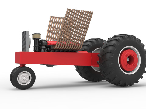 Vintage Pulling tractor Base Scale 1 to 25 Modèles 3D en vedette