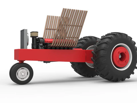 Vintage Pulling tractor Base Scale 1 to 25 3D Print Model