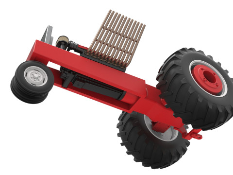 Vintage Pulling tractor Base Scale 1 to 25 Modèles 3D en vedette