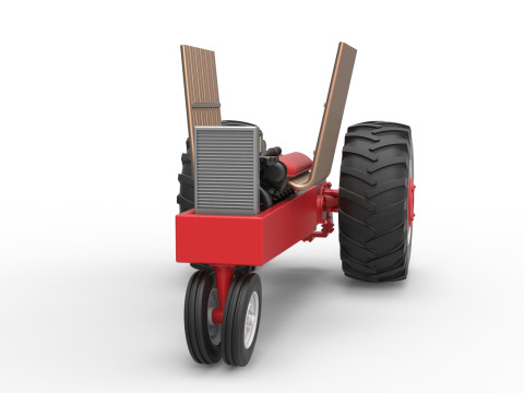 Vintage Pulling tractor Base Scale 1 to 25 Modèles 3D en vedette