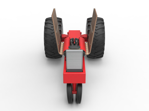 Vintage Pulling tractor Base Scale 1 to 25 Modèles 3D en vedette