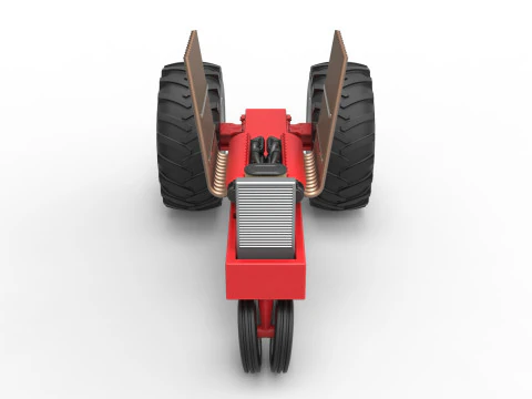 Vintage Pulling tractor Base Scale 1 to 25 3D Print Model