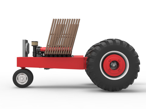 Vintage Pulling tractor Base Scale 1 to 25 Modèles 3D en vedette