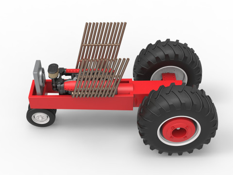 Vintage Pulling tractor Base Scale 1 to 25 Modèles 3D en vedette