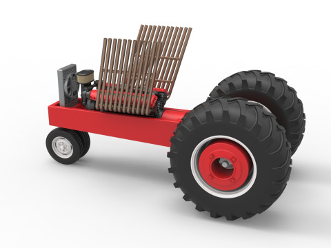 Vintage Pulling tractor Base Scale 1 to 25 Modèles 3D en vedette