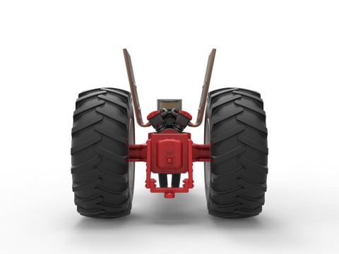 Vintage Pulling tractor Base Scale 1 to 25 Modèles 3D en vedette