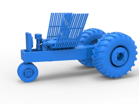Vintage Pulling tractor Base Scale 1 to 25 3D Print Model