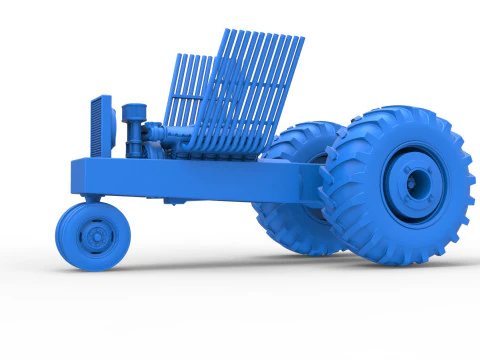 Vintage Pulling tractor Base Scale 1 to 25 3D Print Model