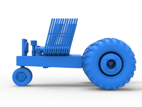 Vintage Pulling tractor Base Scale 1 to 25 3D Print Model