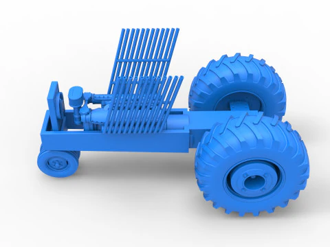 Vintage Pulling tractor Base Scale 1 to 25 3D Print Model