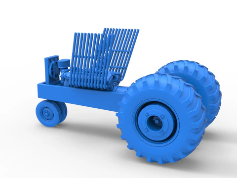 Vintage Pulling tractor Base Scale 1 to 25 3D Print Model