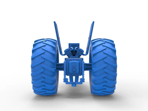 Vintage Pulling tractor Base Scale 1 to 25 3D Print Model