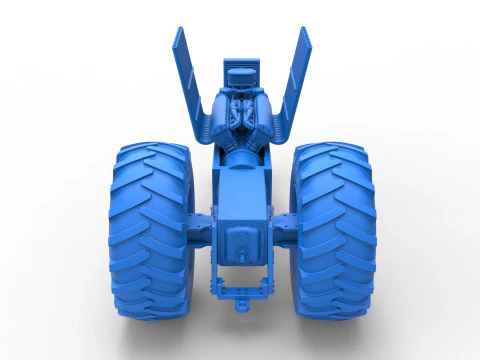 Vintage Pulling tractor Base Scale 1 to 25 3D Print Model
