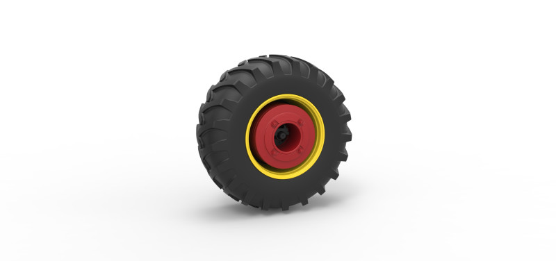 Rear wheel of Vintage Pulling tractor Version 3 Scale 1 to 25 Modèles 3D en vedette .c4d .max .obj .3ds .fbx .stl .blend 