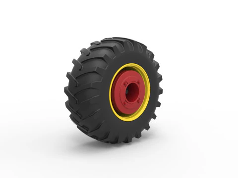 Rear wheel of Vintage Pulling tractor Version 3 Scale 1 to 25 3D Print Model
