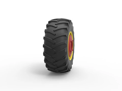 Rear wheel of Vintage Pulling tractor Version 3 Scale 1 to 25 3D Print Model