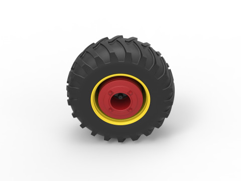 Rear wheel of Vintage Pulling tractor Version 3 Scale 1 to 25 Modèles 3D en vedette