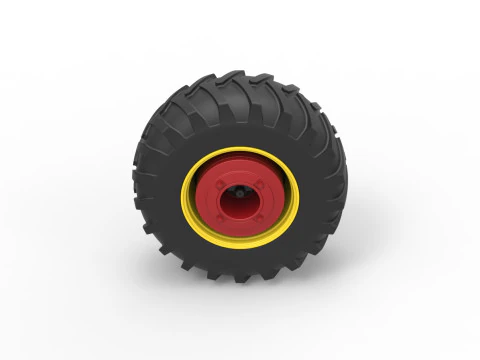 Rear wheel of Vintage Pulling tractor Version 3 Scale 1 to 25 3D Print Model