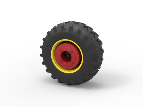 Rear wheel of Vintage Pulling tractor Version 3 Scale 1 to 25 Modèles 3D en vedette