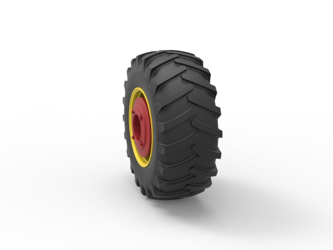 Rear wheel of Vintage Pulling tractor Version 3 Scale 1 to 25 Modèles 3D en vedette