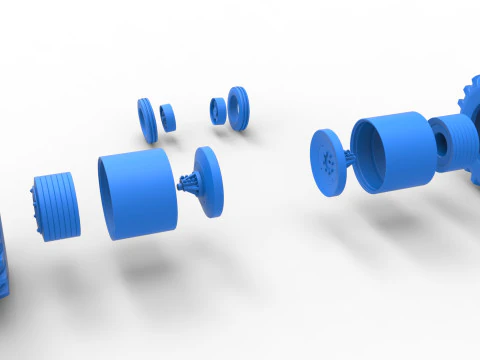 विंटेज पुलिंग ट्रैक्टर स्केल 1 से 25 का व्हील सेट 3D प्रिंट मॉडल