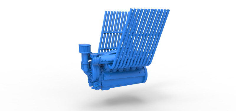 Engine V12 for pulling tractor Version 2 Scale 1 to 25 Modelo de Impressão 3D .c4d .max .obj .3ds .fbx .stl .blend