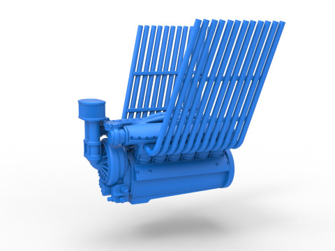 Engine V12 for pulling tractor Version 2 Scale 1 to 25 3D-Druckmodell