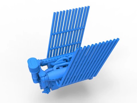 Engine V12 for pulling tractor Version 2 Scale 1 to 25 3D Print Model