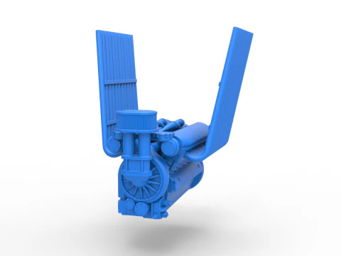 Engine V12 for pulling tractor Version 2 Scale 1 to 25 3D Print Model