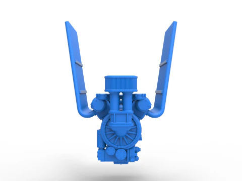 Engine V12 for pulling tractor Version 2 Scale 1 to 25 3D Print Model