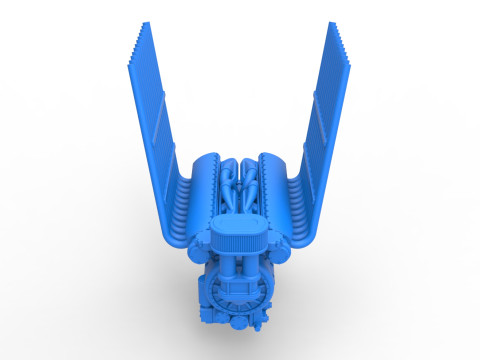 Engine V12 for pulling tractor Version 2 Scale 1 to 25 Modelo de Impressão 3D