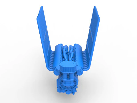 Engine V12 for pulling tractor Version 2 Scale 1 to 25 3D Print Model