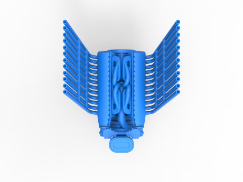 Engine V12 for pulling tractor Version 2 Scale 1 to 25 Modelo de Impressão 3D