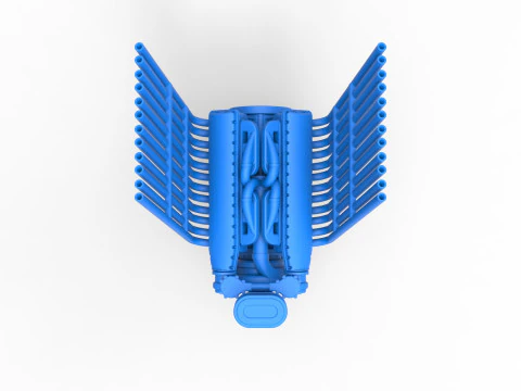 Engine V12 for pulling tractor Version 2 Scale 1 to 25 3D Print Model