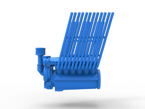 Engine V12 for pulling tractor Version 2 Scale 1 to 25 3D Print Model