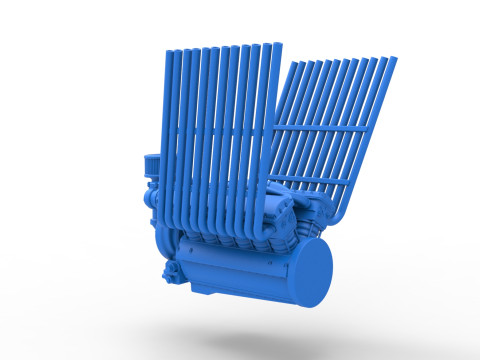 Engine V12 for pulling tractor Version 2 Scale 1 to 25 Modelo de Impressão 3D