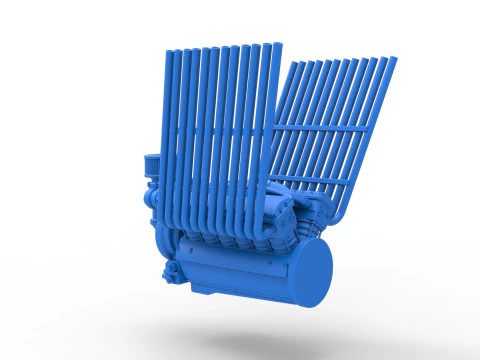 Engine V12 for pulling tractor Version 2 Scale 1 to 25 3D Print Model