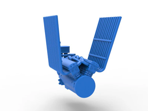 Engine V12 for pulling tractor Version 2 Scale 1 to 25 3D Print Model