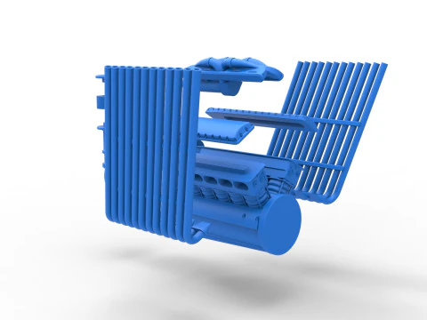 Engine V12 for pulling tractor Version 2 Scale 1 to 25 3D Print Model