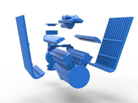 Engine V12 for pulling tractor Version 2 Scale 1 to 25 3D Print Model