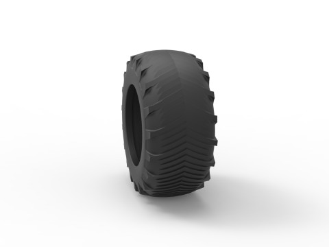 Tire of Vintage Pulling tractor Version 5 Scale 1 to 25 Modèles 3D en vedette